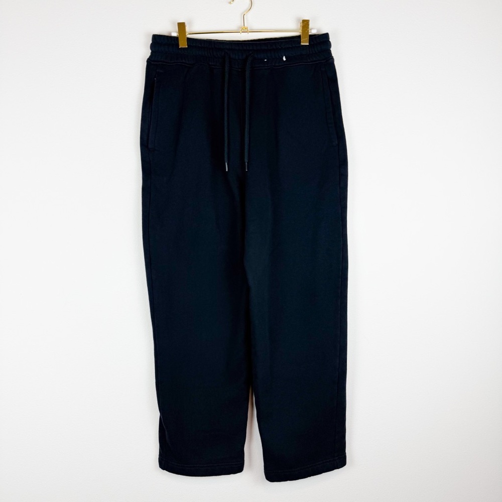 NEW Hollister Black Straight Leg Cropped Sweatpants Sweats Size XS